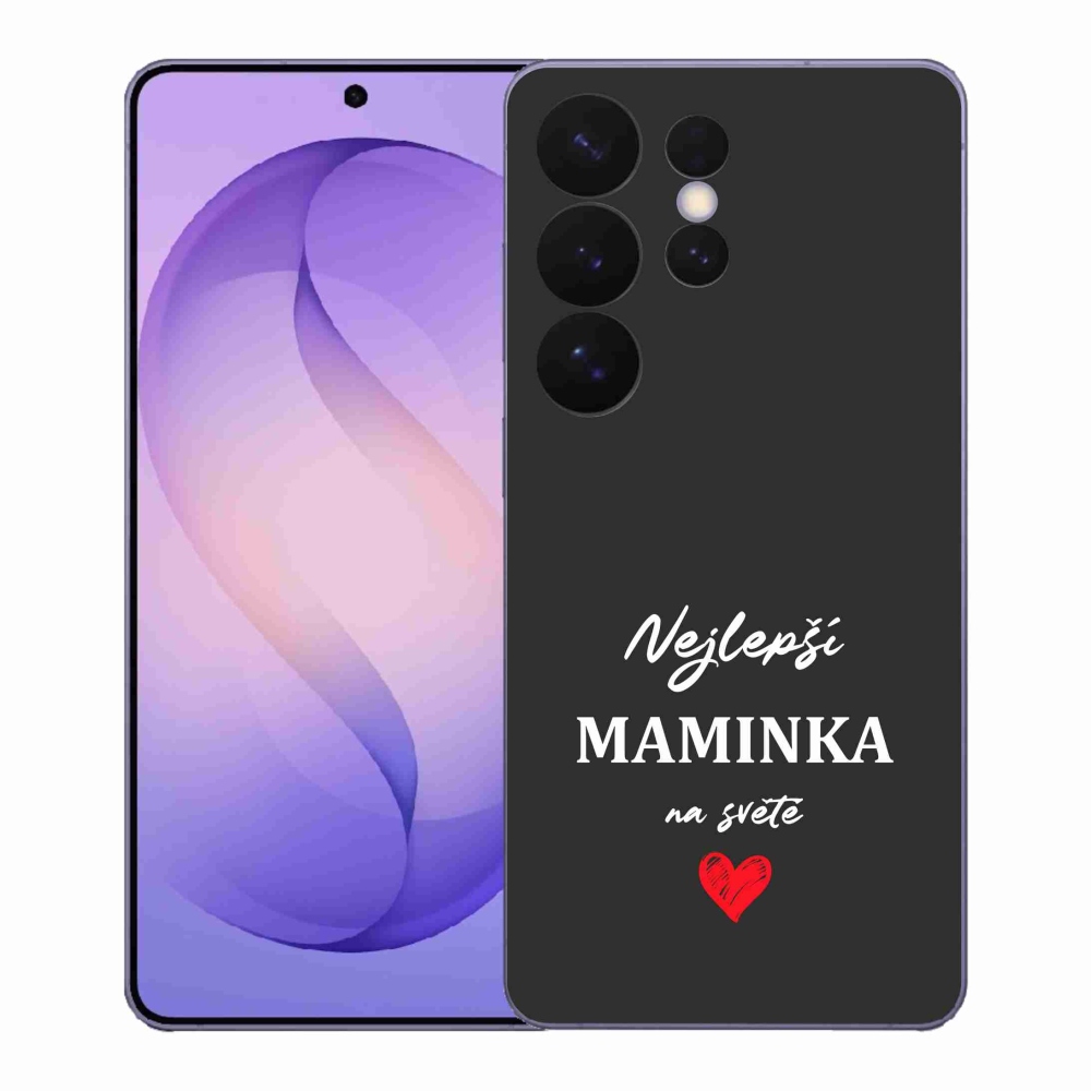 Gélový kryt mmCase na Samsung Galaxy S26 Ultra - najlepšia mamička 1 čierne pozadie