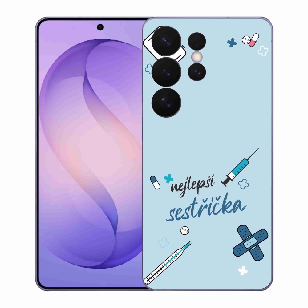 Gélový kryt mmCase na Samsung Galaxy S26 Ultra - najlepšia sestrička modré pozadie