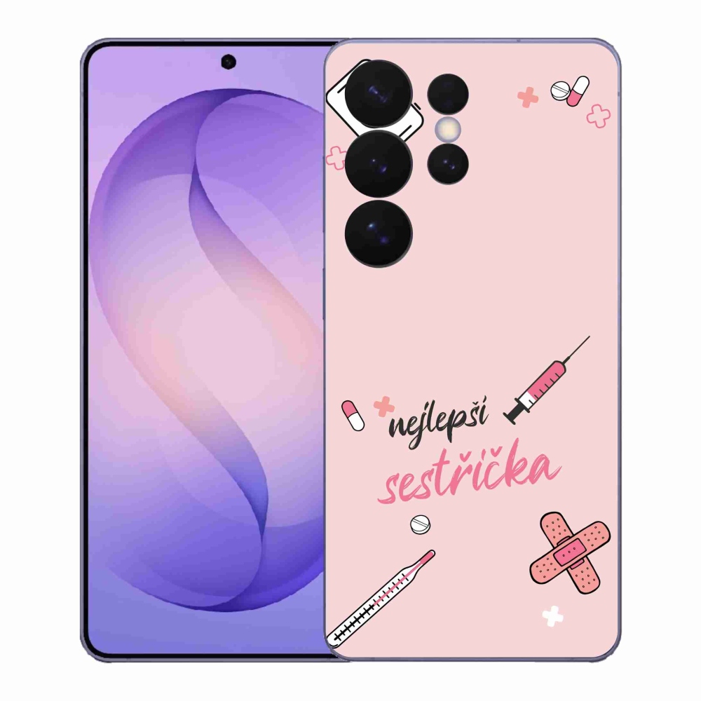 Gélový kryt mmCase na Samsung Galaxy S26 Ultra - najlepšia sestrička ružové pozadie