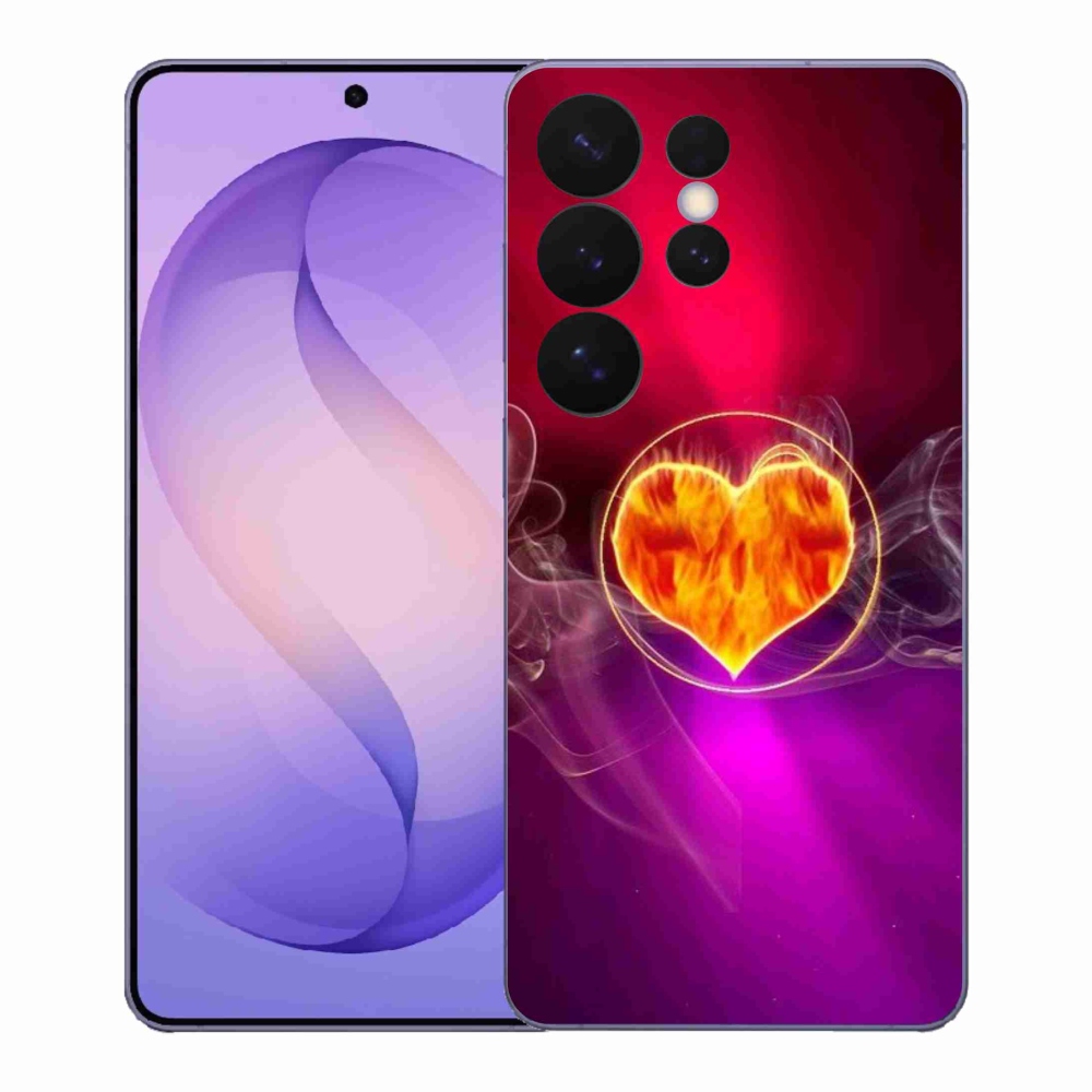 Gélový kryt mmCase na Samsung Galaxy S26 Ultra - ohnivé srdce