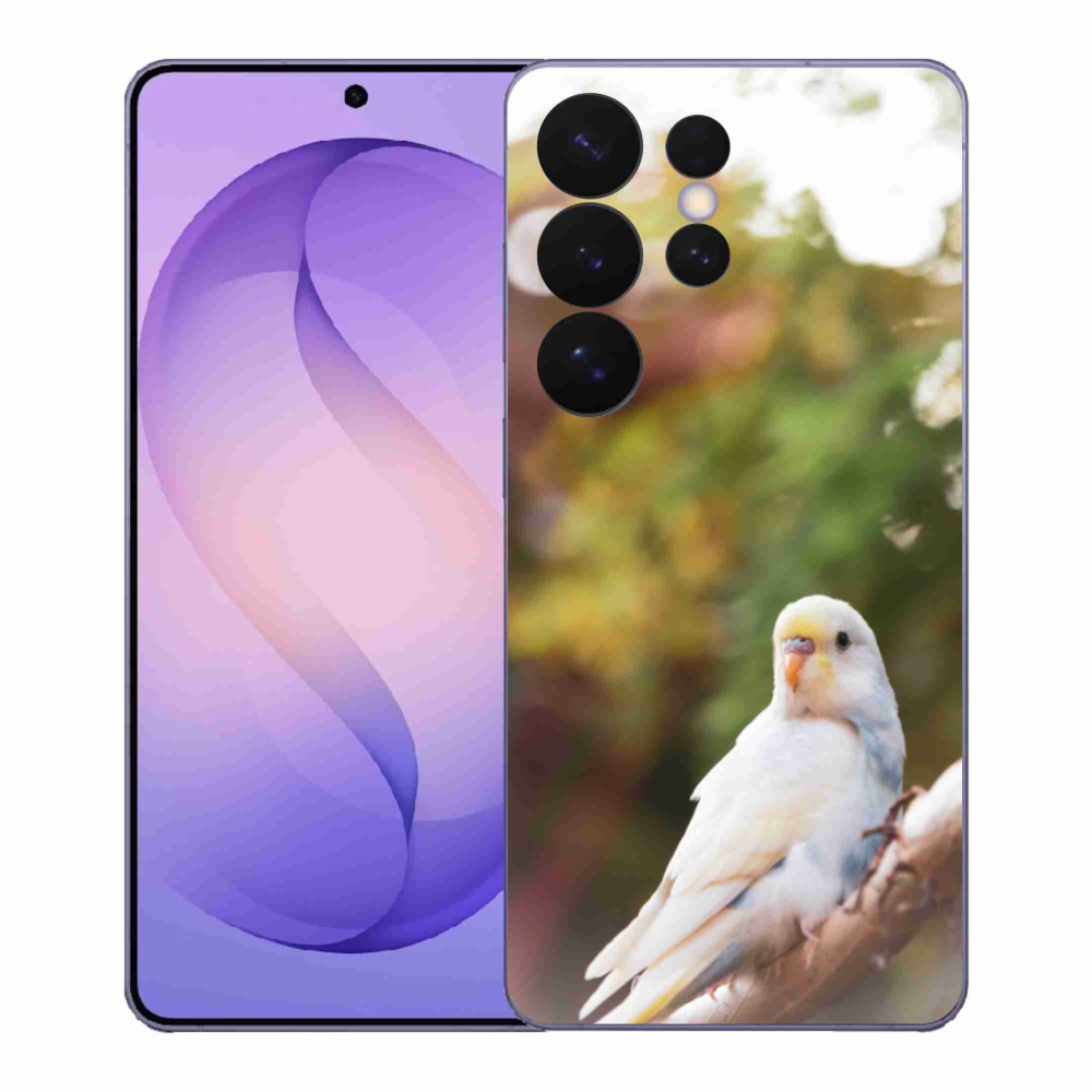 Gélový kryt mmCase na Samsung Galaxy S26 Ultra - papagáj andulka biela