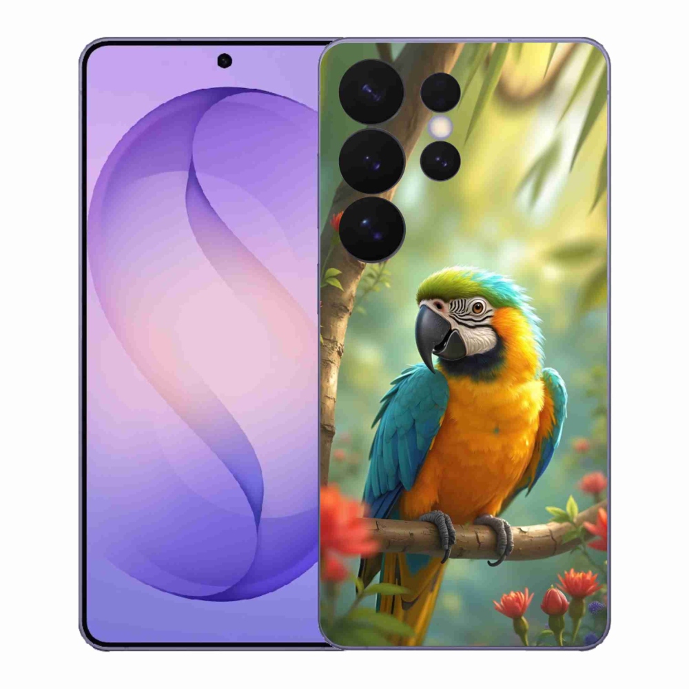 Gélový kryt mmCase na Samsung Galaxy S26 Ultra - papagáj ara modrožltá