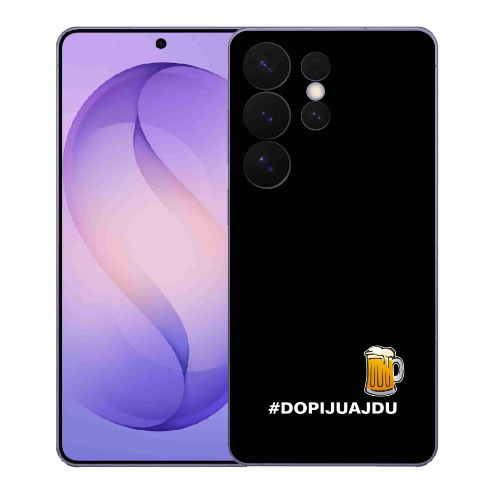 Gélový kryt mmCase na Samsung Galaxy S26 Ultra - pivný motív 1 čierne pozadie