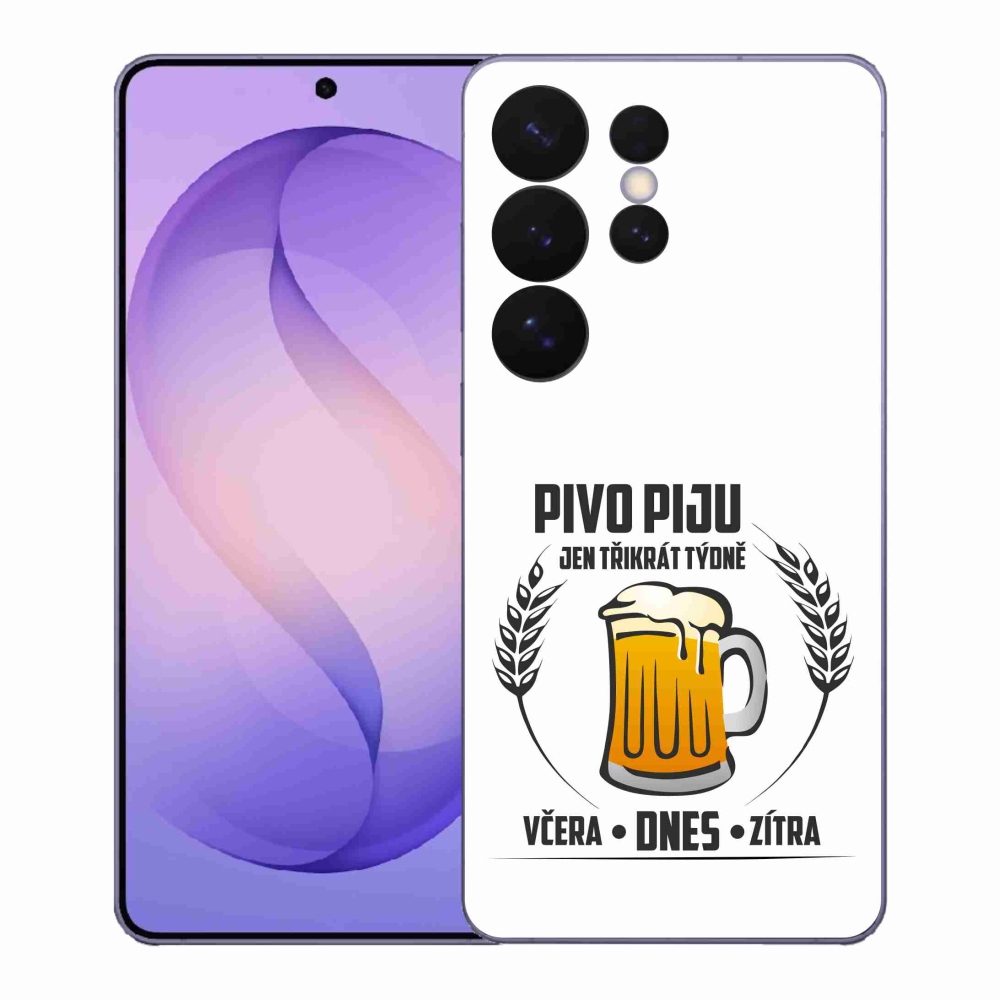 Gélový kryt mmCase na Samsung Galaxy S26 Ultra - pivný motív biele pozadie