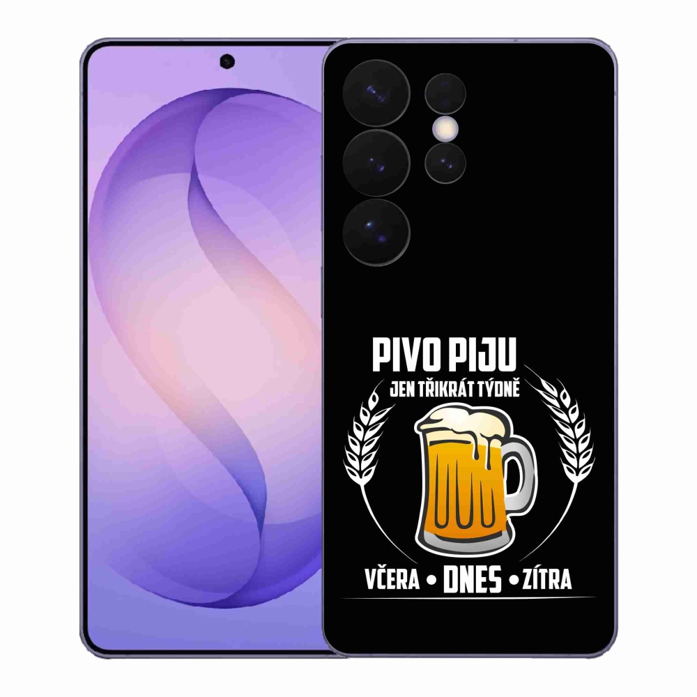 Gélový kryt mmCase na Samsung Galaxy S26 Ultra - pivný motív čierne pozadie