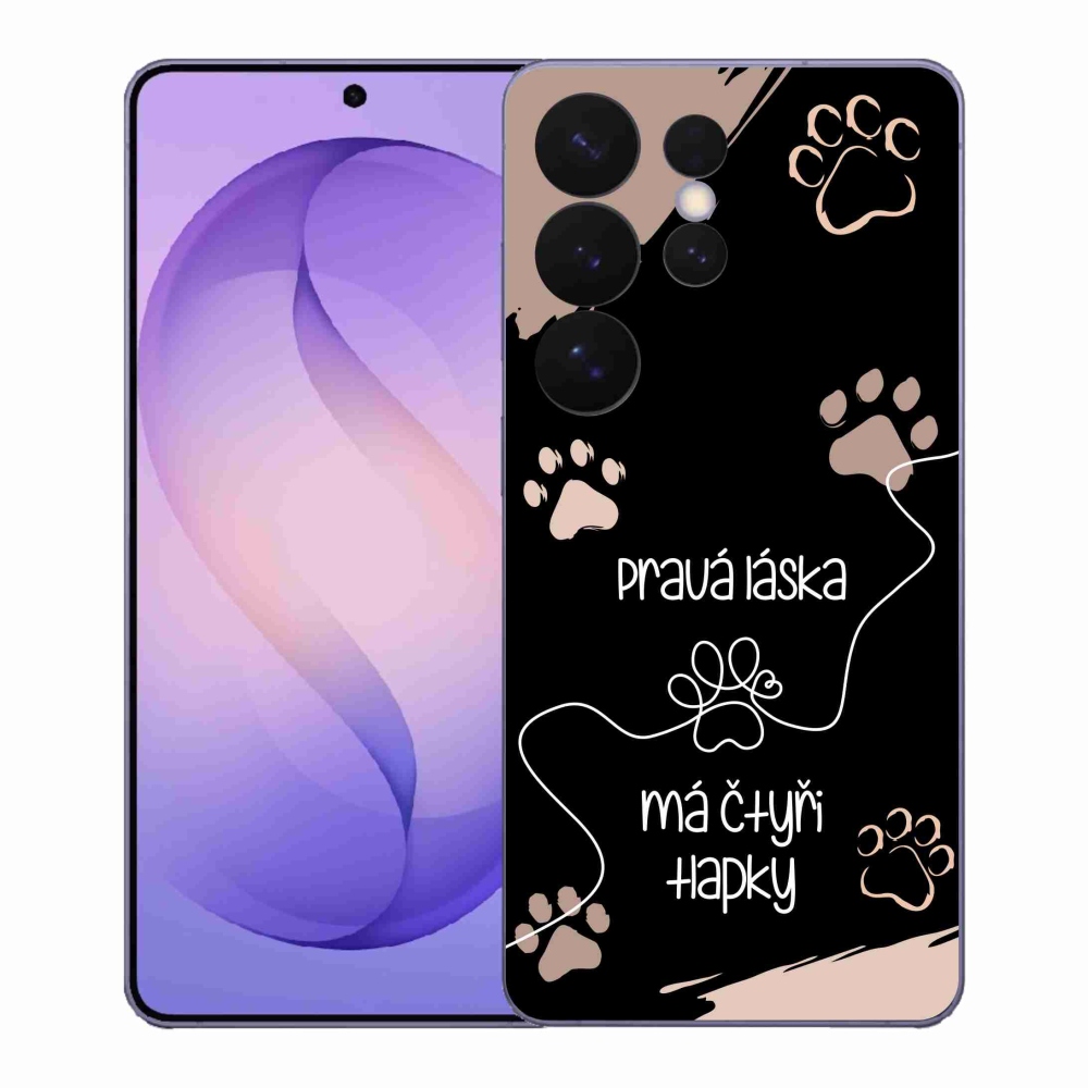 Gélový kryt mmCase na Samsung Galaxy S26 Ultra - psí motív 1 čierne pozadie