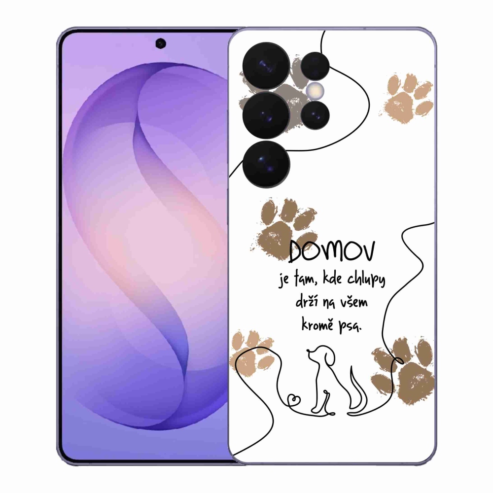 Gélový kryt mmCase na Samsung Galaxy S26 Ultra - psie motív biele pozadie