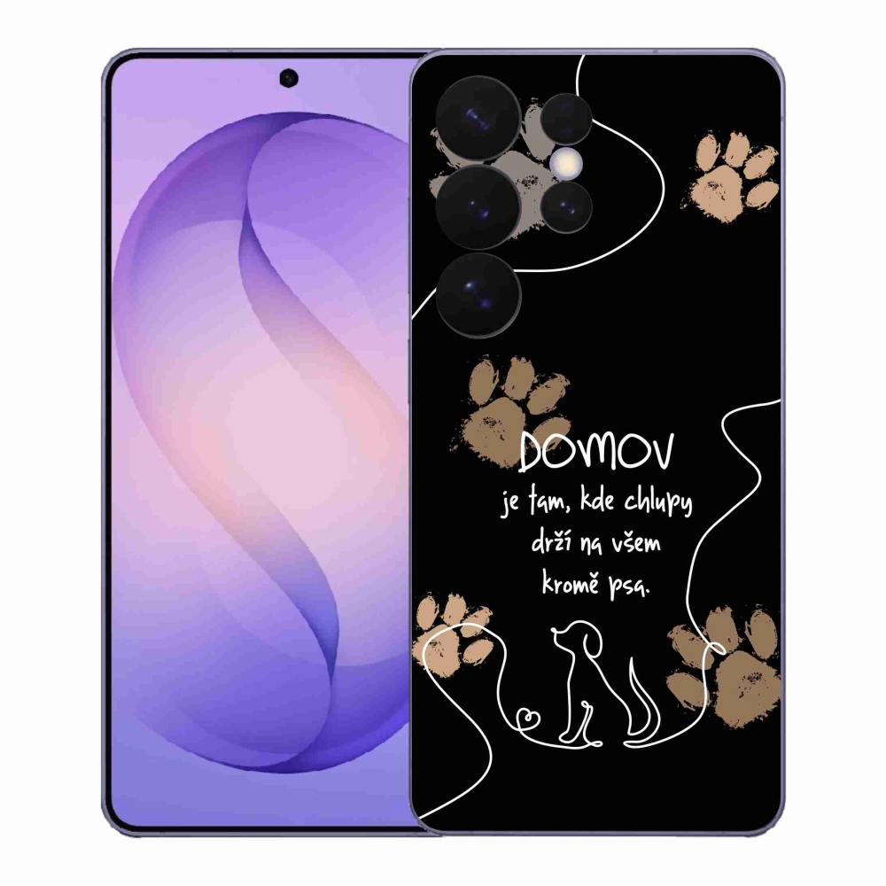 Gélový kryt mmCase na Samsung Galaxy S26 Ultra - psí motív čierne pozadie