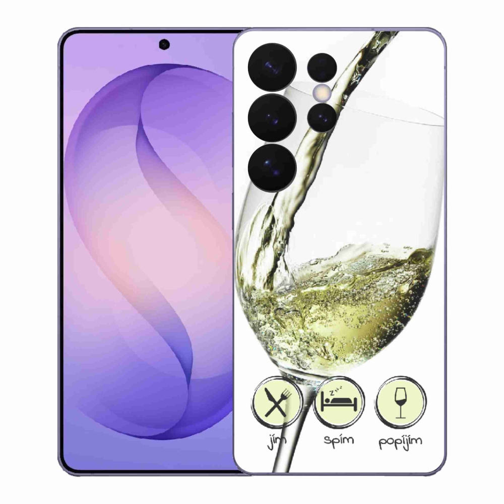 Gélový kryt mmCase na Samsung Galaxy S26 Ultra - pohár vína bielej