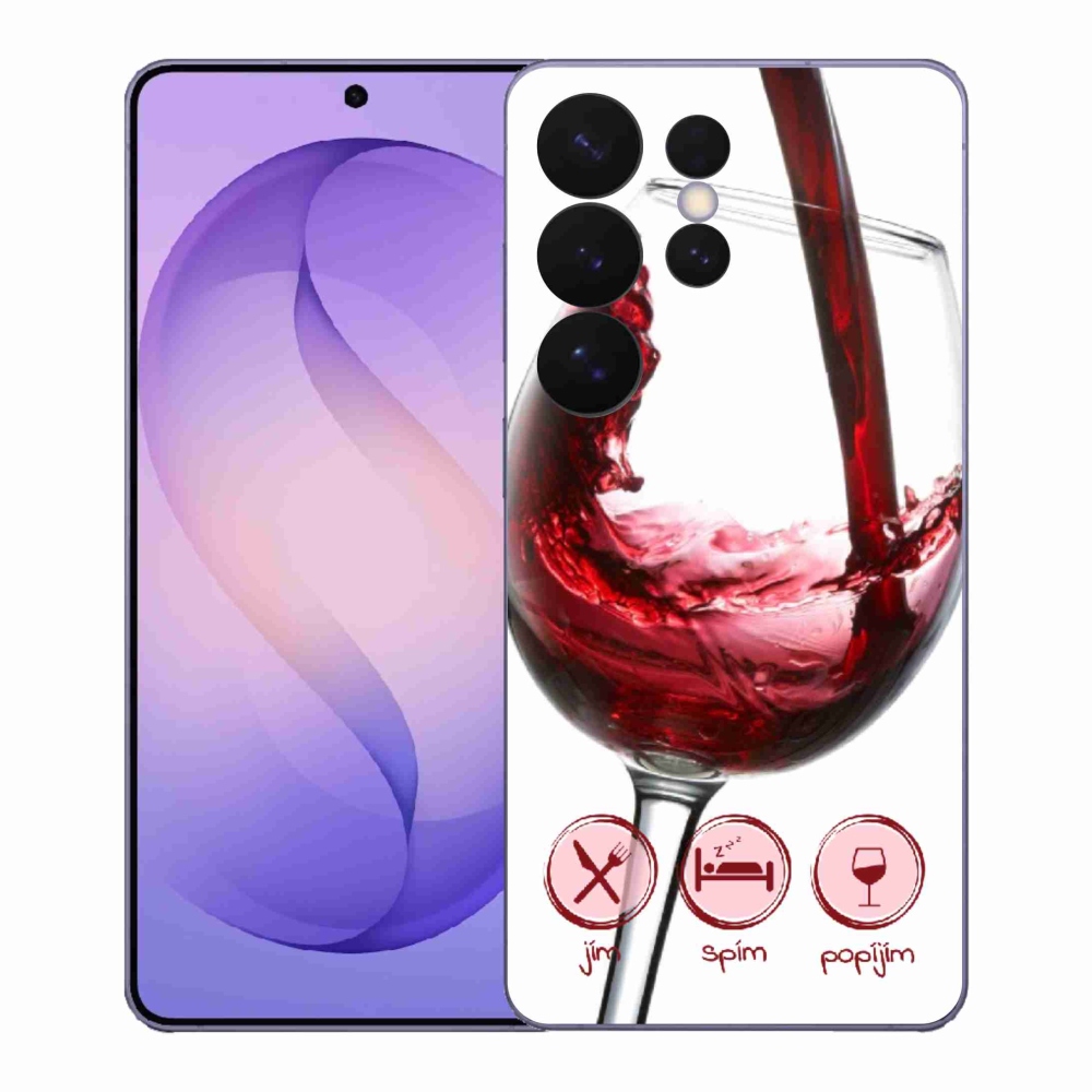 Gélový kryt mmCase na Samsung Galaxy S26 Ultra - pohár vína červené