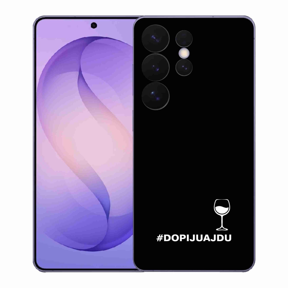 Gélový kryt mmCase na Samsung Galaxy S26 Ultra - vínny motív čierne pozadie