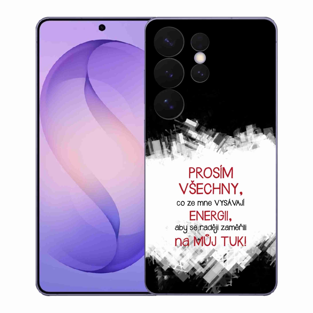 Gélový kryt mmCase na Samsung Galaxy S26 Ultra - vtipný text 1 červený