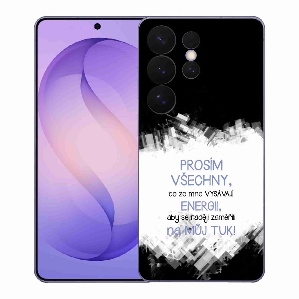 Gélový kryt mmCase na Samsung Galaxy S26 Ultra - vtipný text 1 modrý