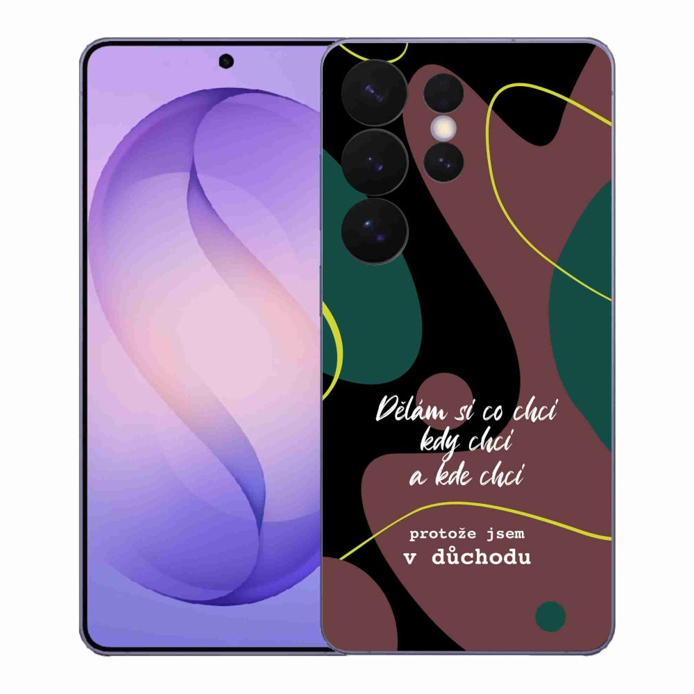 Gélový kryt mmCase na Samsung Galaxy S26 Ultra - vtipný text 10 čierne pozadie