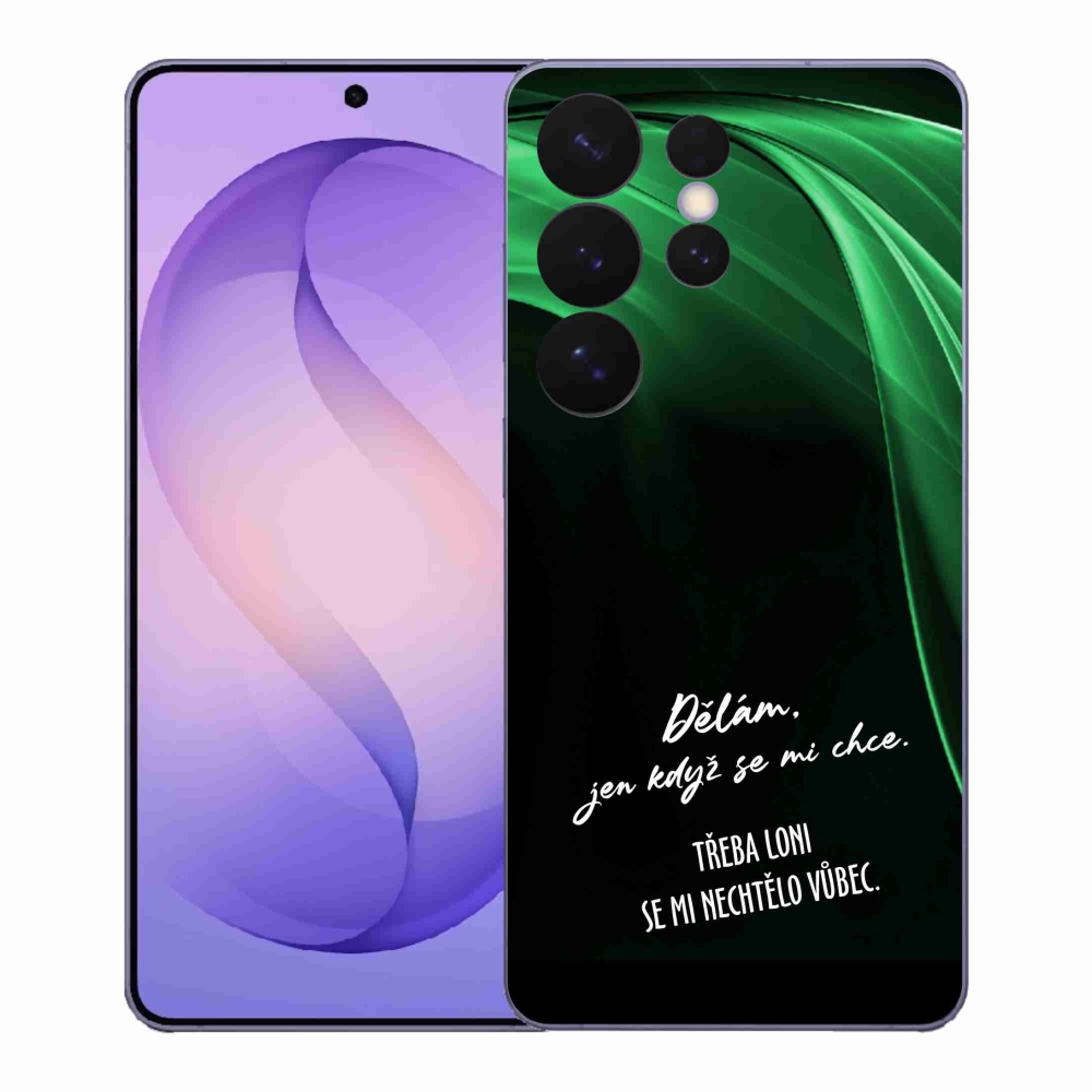 Gélový kryt mmCase na Samsung Galaxy S26 Ultra - vtipný text 12 čierne pozadie