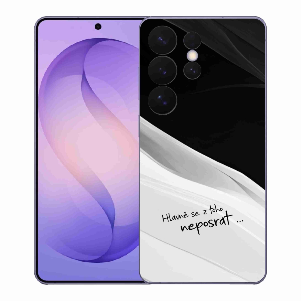 Gélový kryt mmCase na Samsung Galaxy S26 Ultra - vtipný text 13 bieločierne pozadie