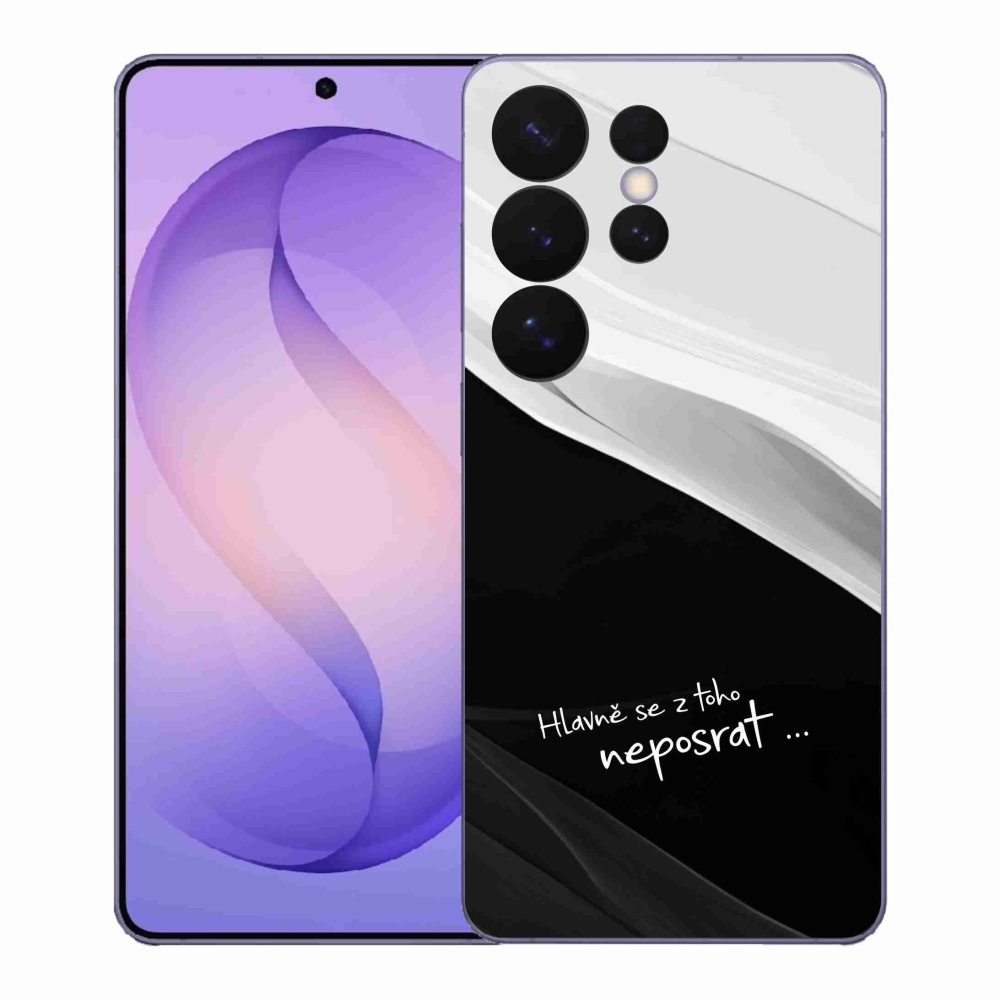 Gélový kryt mmCase na Samsung Galaxy S26 Ultra - vtipný text 13 čiernobiele pozadie