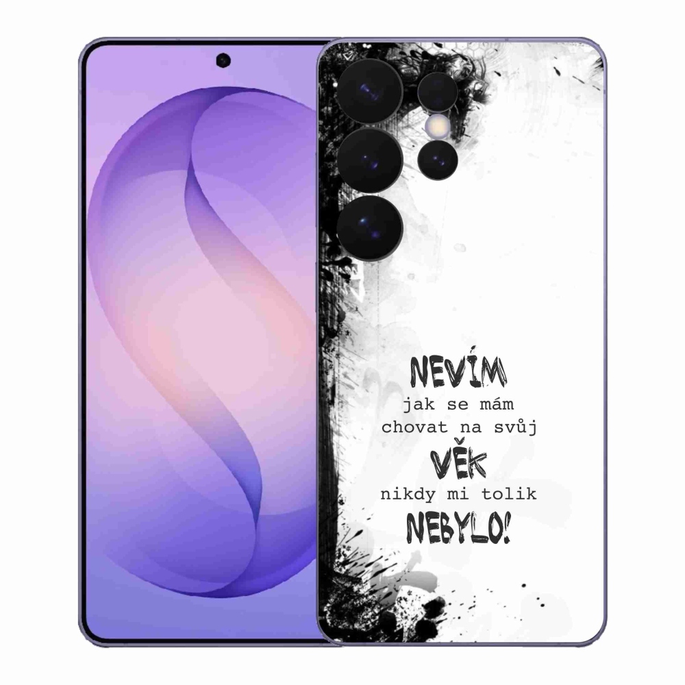 Gélový kryt mmCase na Samsung Galaxy S26 Ultra - vtipný text 14 biele pozadie