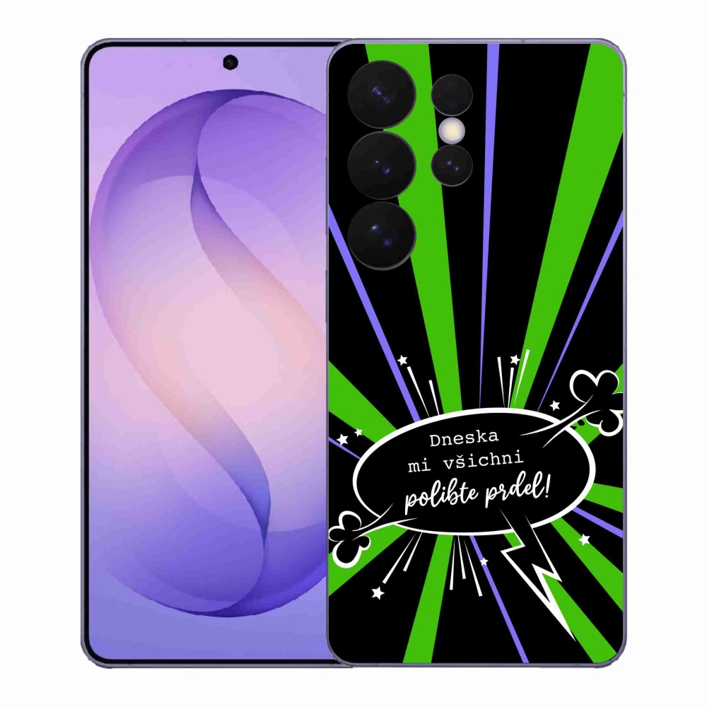 Gélový kryt mmCase na Samsung Galaxy S26 Ultra - vtipný text 15 čierne pozadie