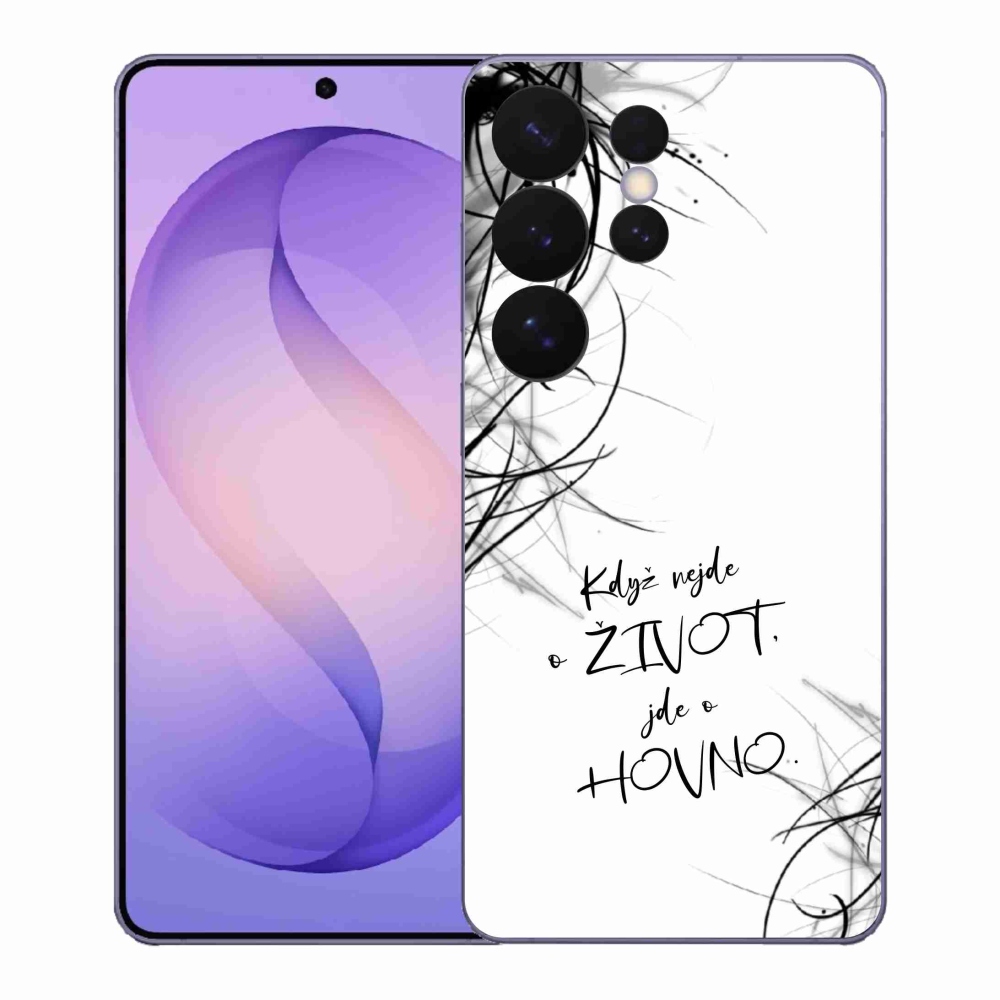 Gélový kryt mmCase na Samsung Galaxy S26 Ultra - vtipný text 16 biele pozadie