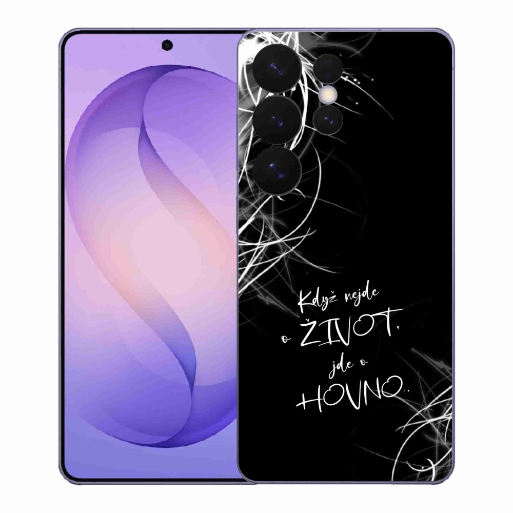 Gélový kryt mmCase na Samsung Galaxy S26 Ultra - vtipný text 16 čierne pozadie