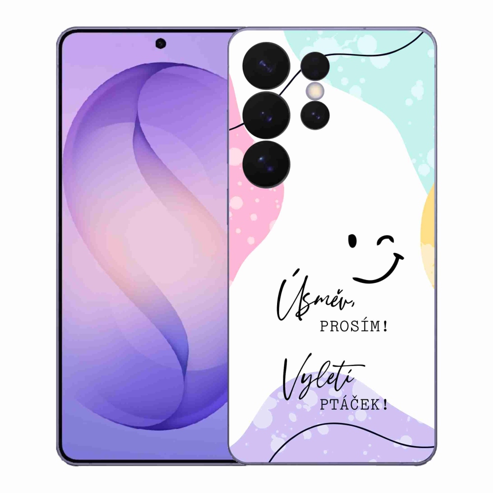 Gélový kryt mmCase na Samsung Galaxy S26 Ultra - vtipný text 4 biele pozadie