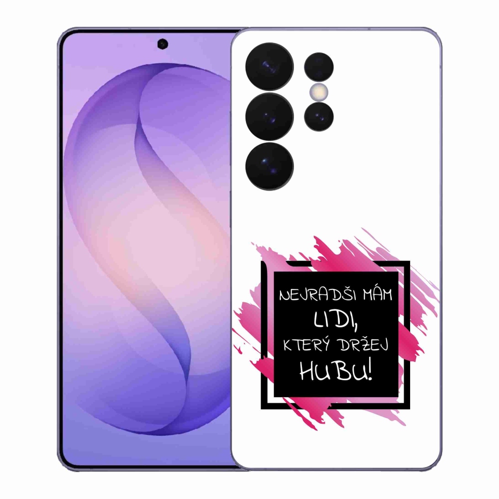 Gélový kryt mmCase na Samsung Galaxy S26 Ultra - vtipný text 7 čiernobiele pozadie