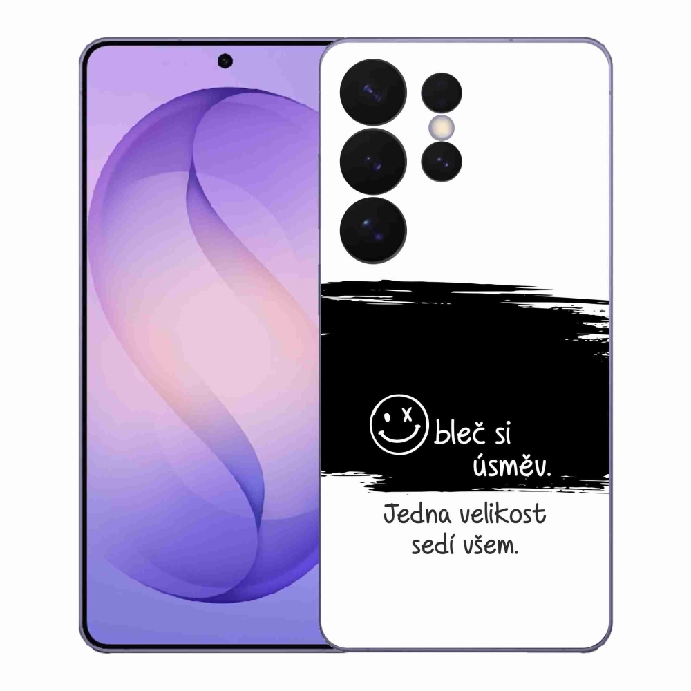 Gélový kryt mmCase na Samsung Galaxy S26 Ultra - vtipný text 8 čiernobiele pozadie