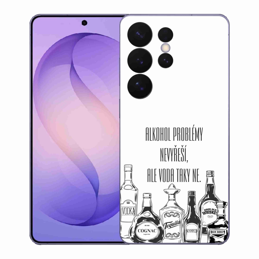 Gélový kryt mmCase na Samsung Galaxy S26 Ultra - vtipný text biele pozadie