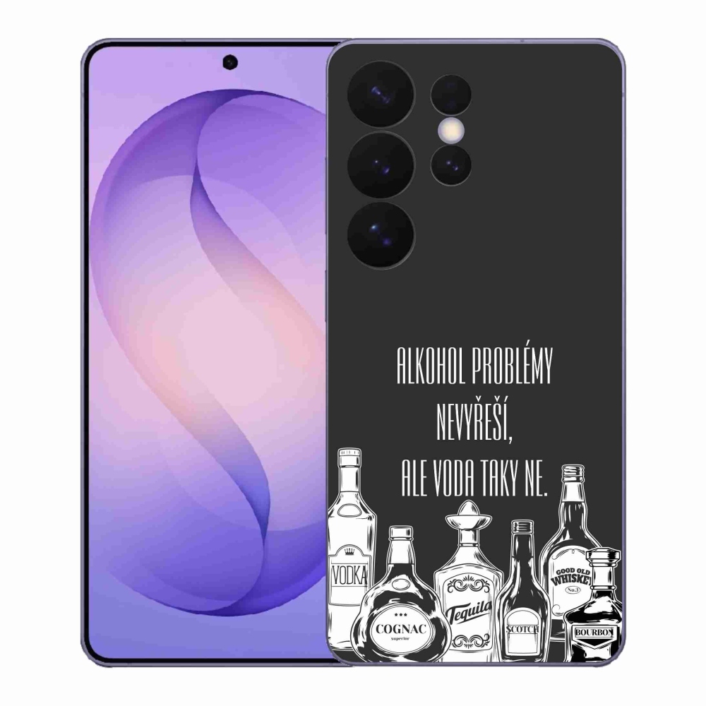 Gélový kryt mmCase na Samsung Galaxy S26 Ultra - vtipný text čierne pozadie