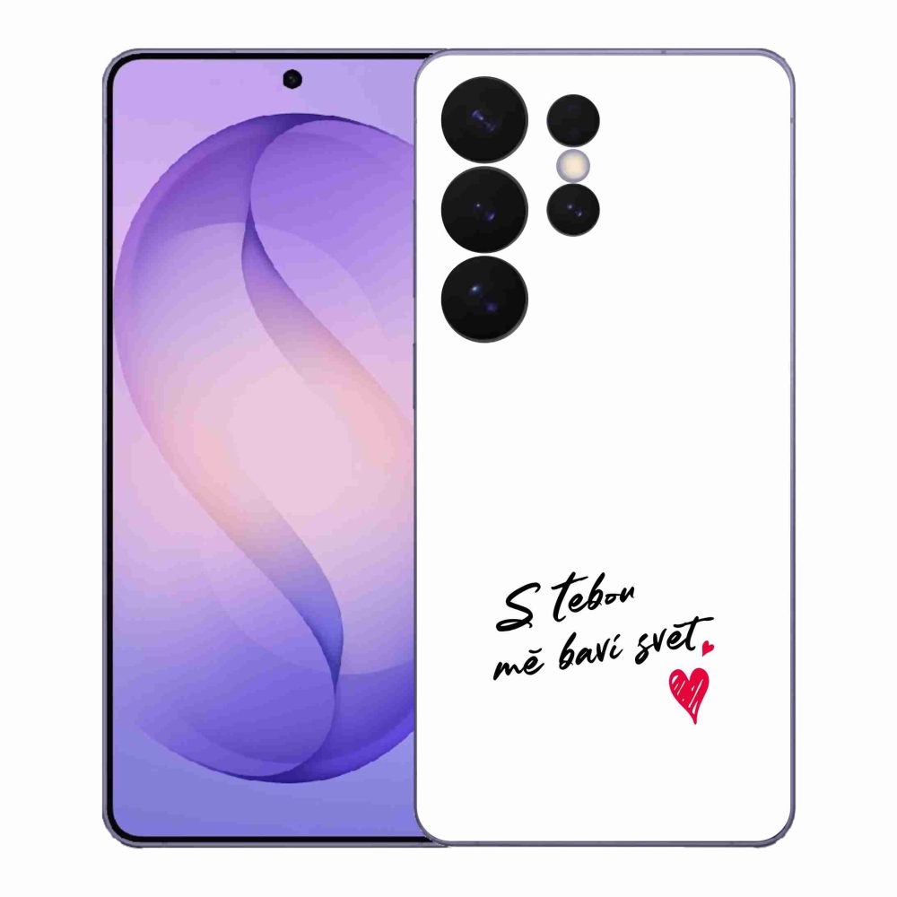 Gélový kryt mmCase na Samsung Galaxy S26 Ultra - zamilovaný text 1 biele pozadie