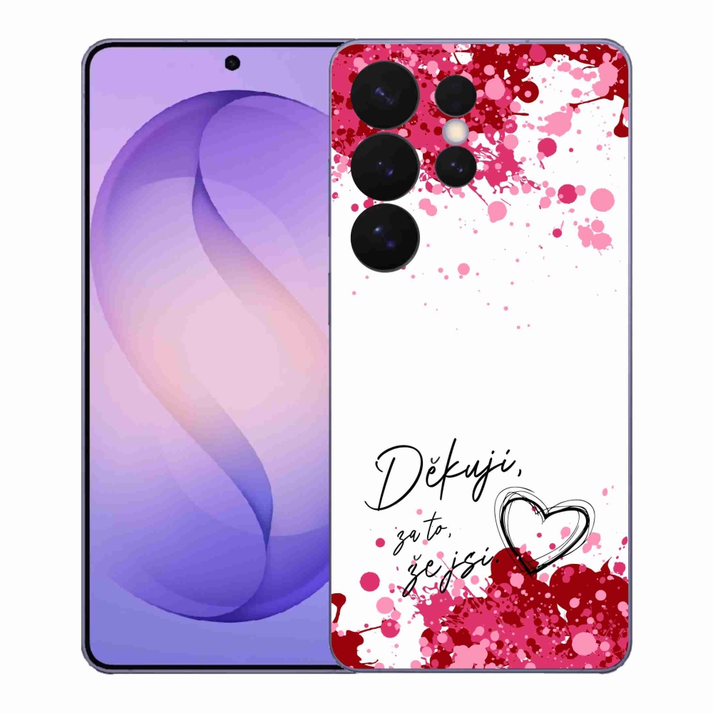 Gélový kryt mmCase na Samsung Galaxy S26 Ultra - zamilovaný text 2 biele pozadie