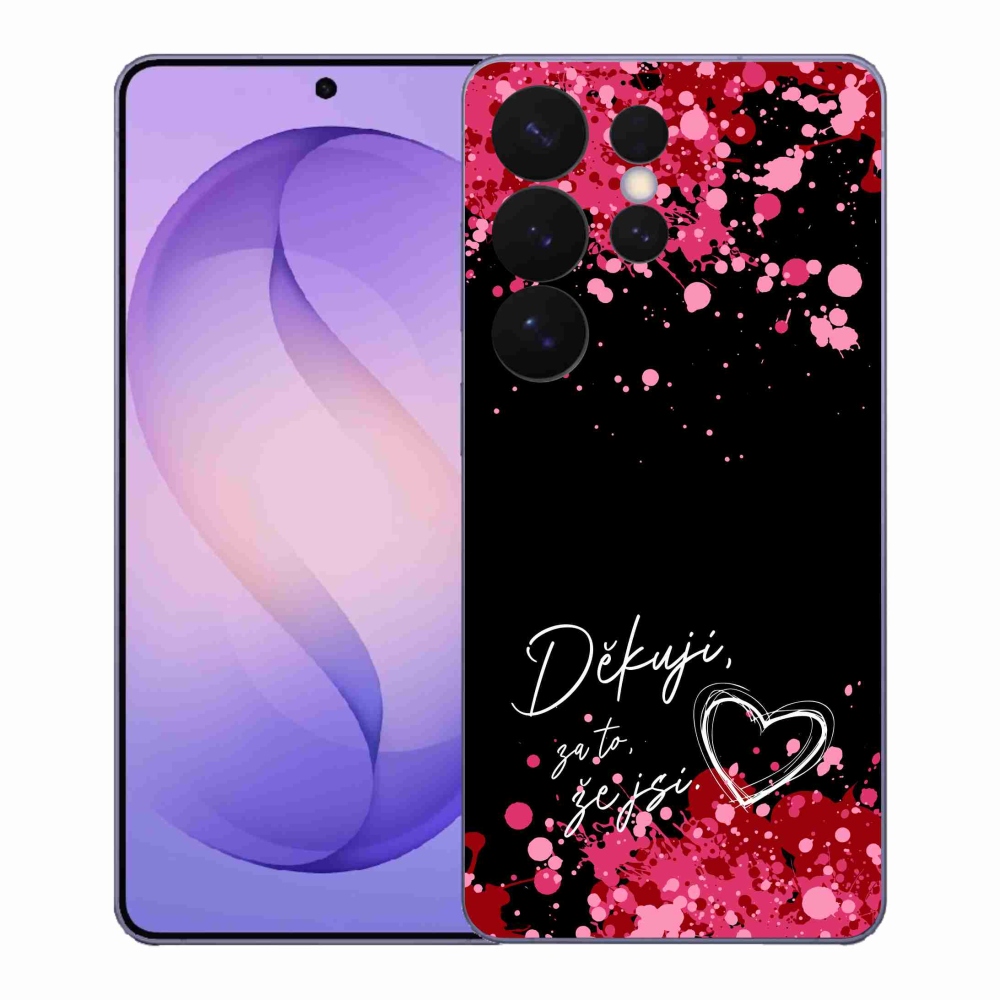 Gélový kryt mmCase na Samsung Galaxy S26 Ultra - zamilovaný text 2 čierne pozadie