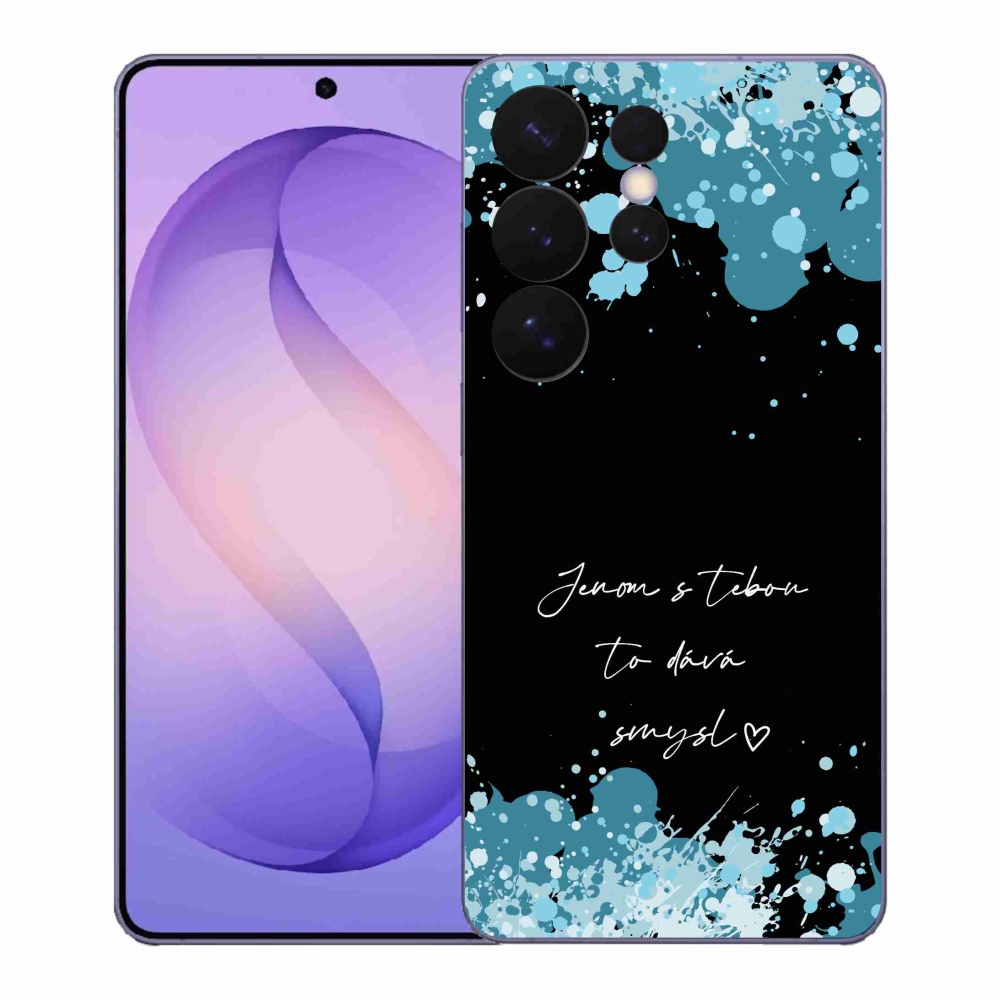 Gélový kryt mmCase na Samsung Galaxy S26 Ultra - zamilovaný text čierne pozadie