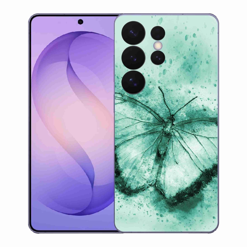 Gélový kryt mmCase na Samsung Galaxy S26 Ultra - zelený motýľ