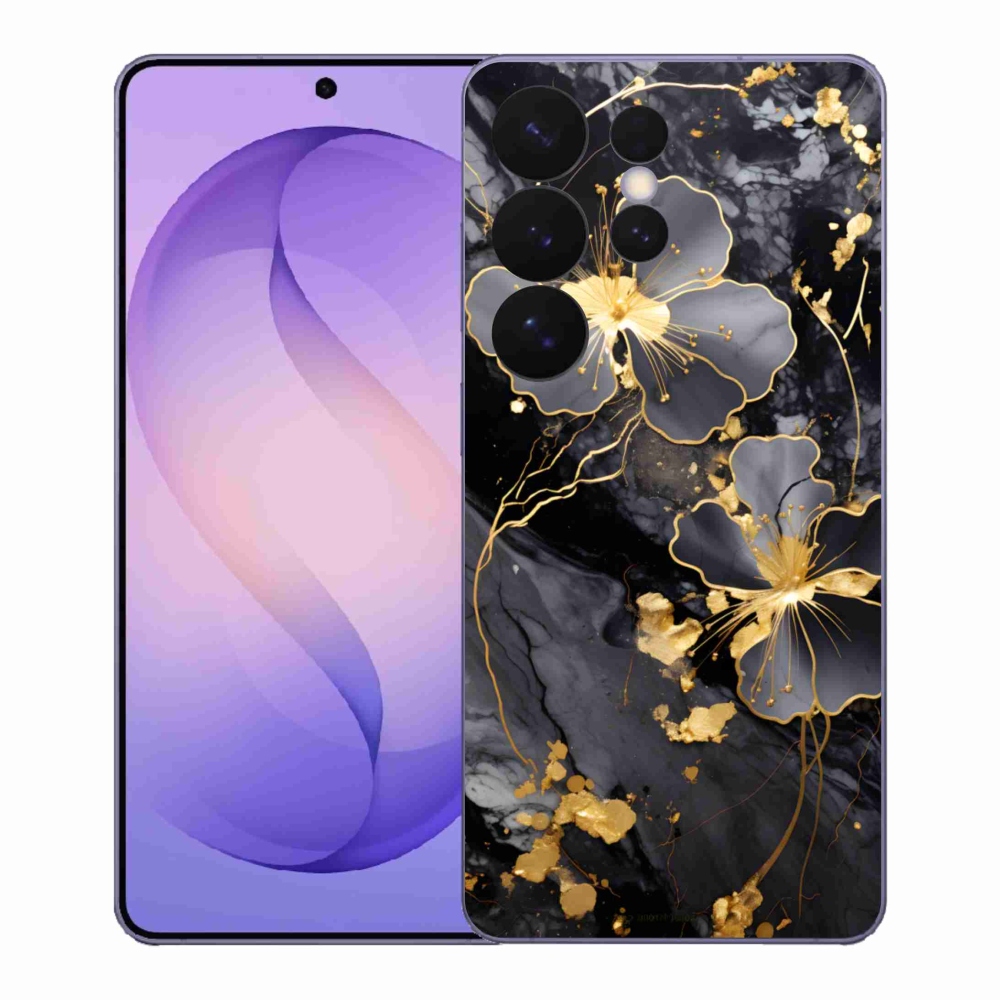 Gélový kryt mmCase na Samsung Galaxy S26 Ultra - zlaté kvety