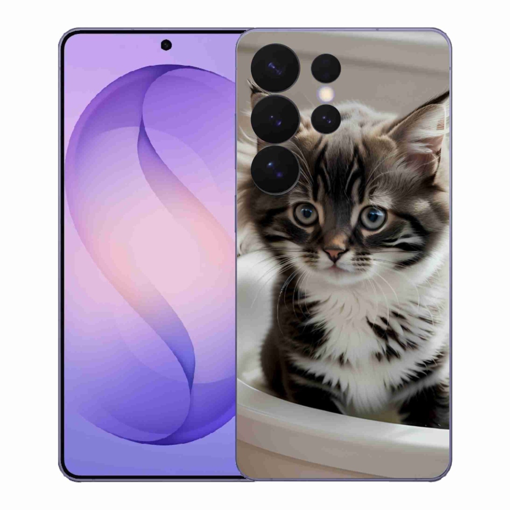 Gélový kryt mmCase na Samsung Galaxy S26 Ultra - zvedavé mačiatko