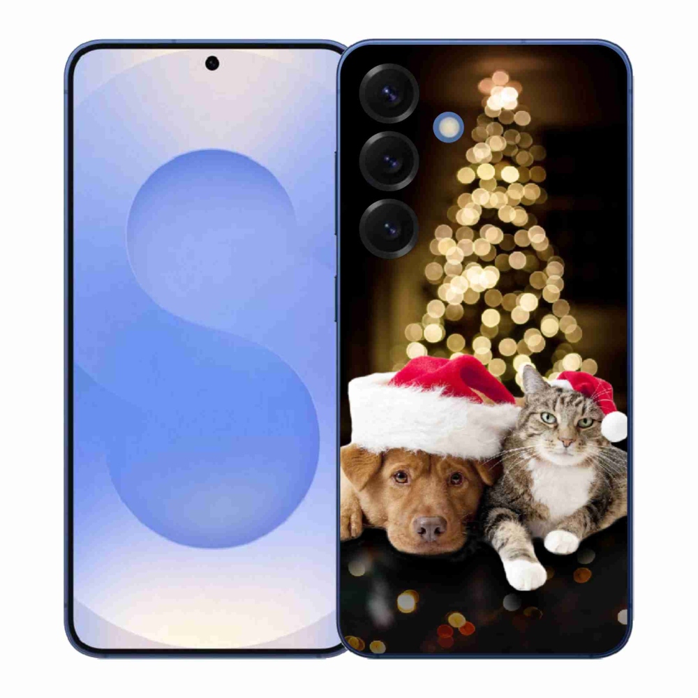 Gélový kryt mmCase na Samsung Galaxy S26+ - vianočný pes a mačka
