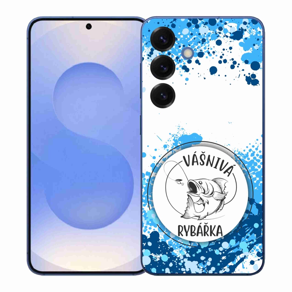 Gélový kryt mmCase na Samsung Galaxy S26+ - vášnivá rybárka biele pozadie