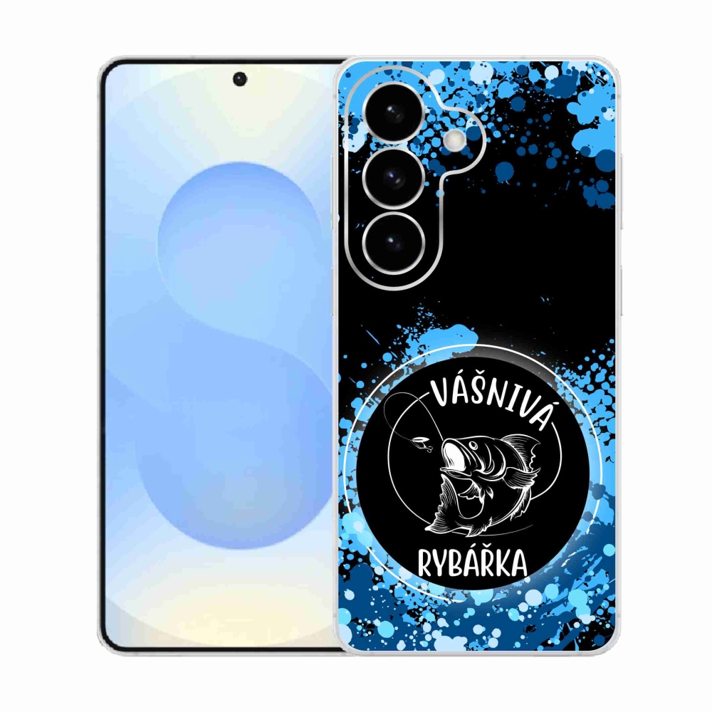 Gélový kryt mmCase na Samsung Galaxy S26 - vášnivá rybárka čierne pozadie