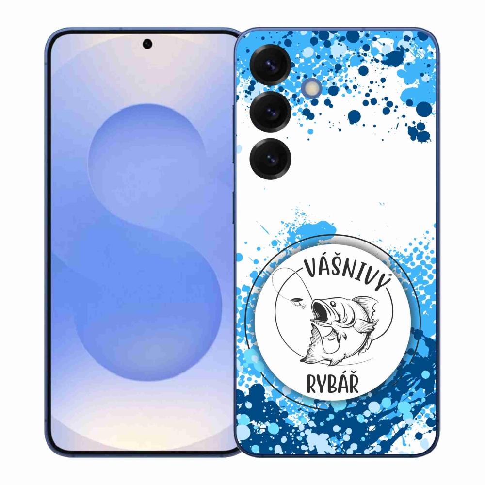 Gélový kryt mmCase na Samsung Galaxy S26+ - vášnivý rybár biele pozadie