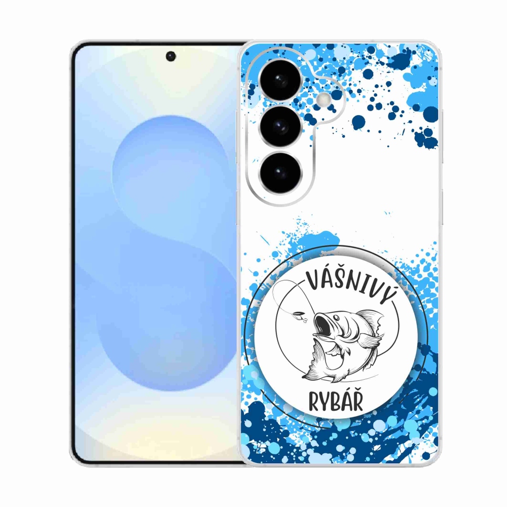 Gélový kryt mmCase na Samsung Galaxy S26 - vášnivý rybár biele pozadie