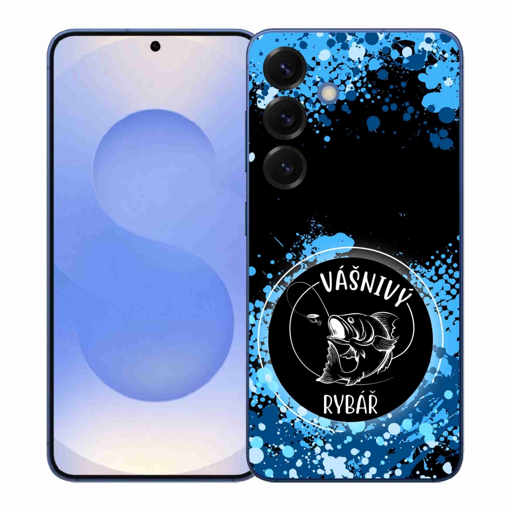 Gélový kryt mmCase na Samsung Galaxy S26+ - vášnivý rybár čierne pozadie