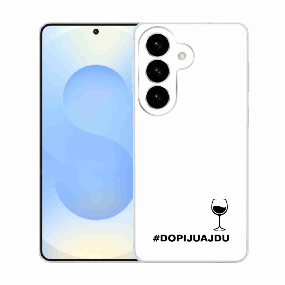 Gélový kryt mmCase na Samsung Galaxy S26 - vínny motív biele pozadie