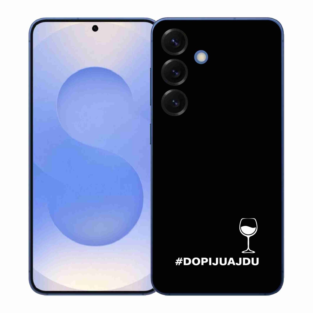 Gélový kryt mmCase na Samsung Galaxy S26+ - vínny motív čierne pozadie