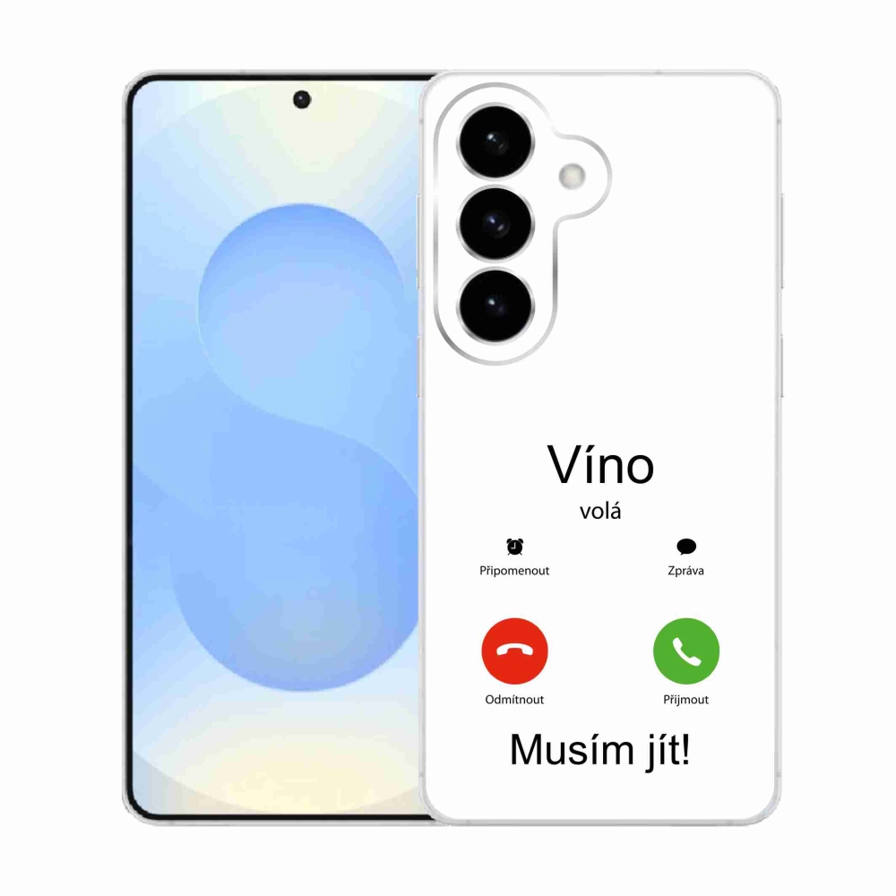 Gélový kryt mmCase na Samsung Galaxy S26 - víno volá biele pozadie