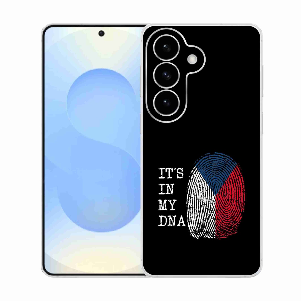 Gélový kryt mmCase na Samsung Galaxy S26 - vlajka odtlačok prsta čierne pozadie