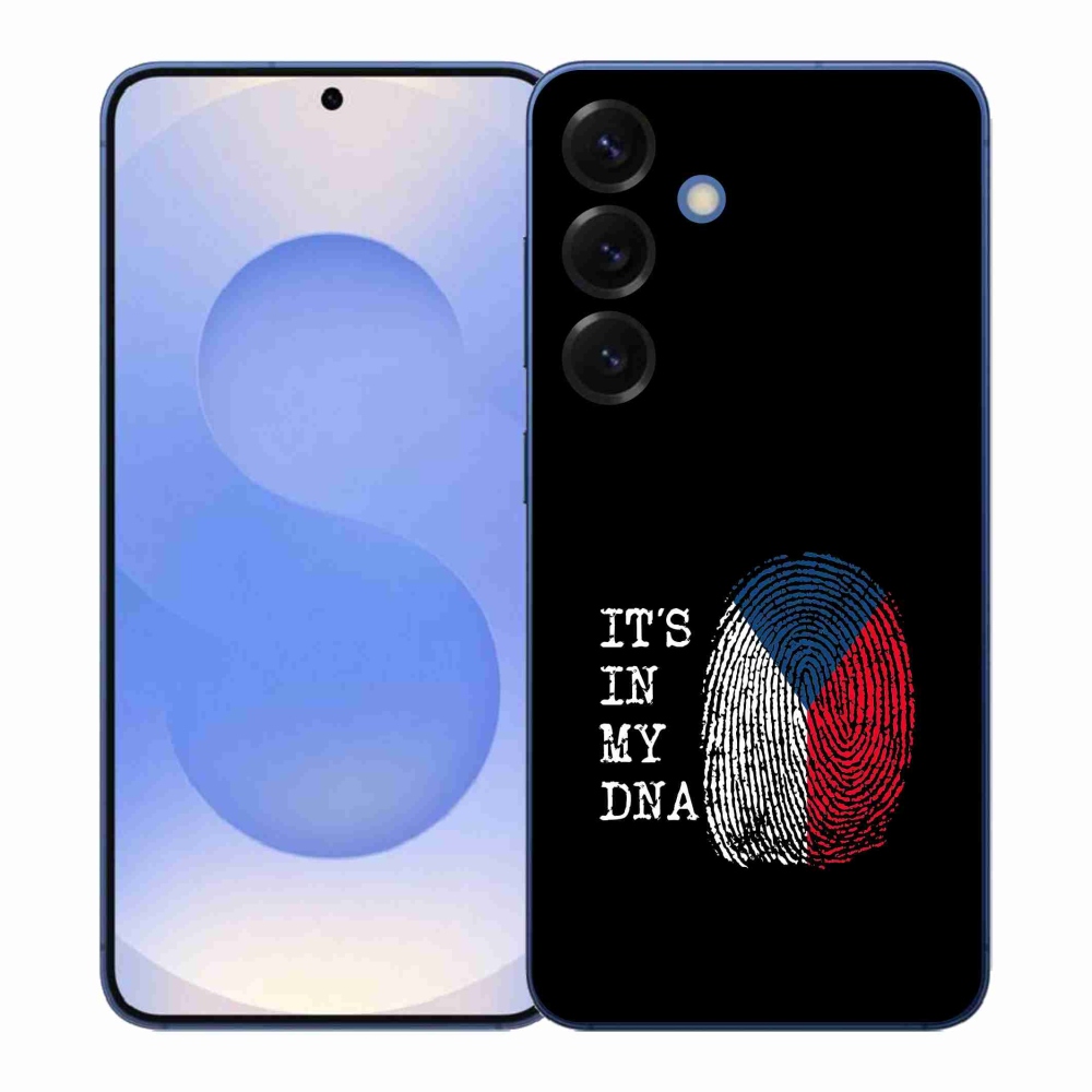 Gélový kryt mmCase na Samsung Galaxy S26+ - vlajka odtlačok prsta čierne pozadie