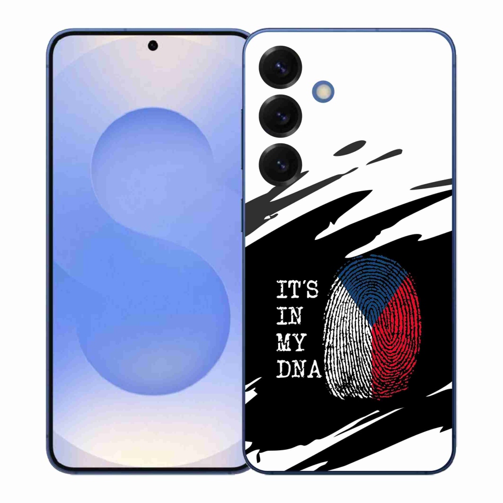 Gélový kryt mmCase na Samsung Galaxy S26+ - vlajka odtlačok prsta čiernobiele pozadie