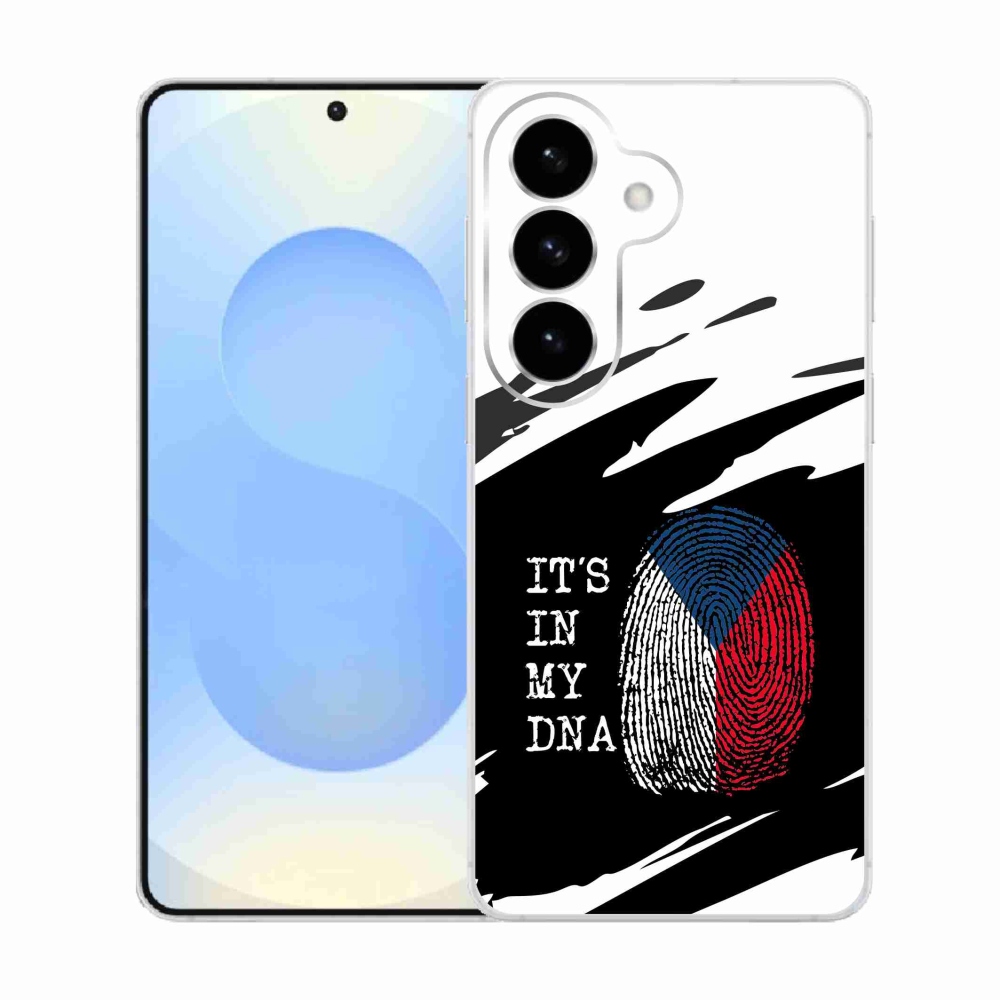 Gélový kryt mmCase na Samsung Galaxy S26 - vlajka odtlačok prsta čiernobiele pozadie